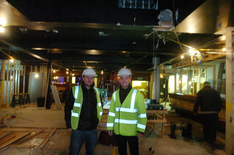 Marketing manager Daniel Whale (left) and manager Chris Joyce inside the former Glass Spider pub.
It was being renovated and was set to re-open as Life of Riley later that year.