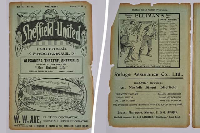 The cover of the Sheffield United v Middlesbrough programme from 1911