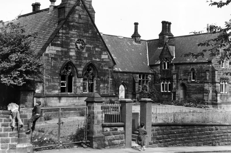 Derelict St. Peter's School on Hough Lane in July 1972.