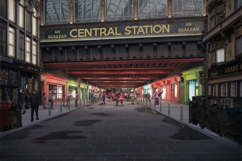 A new look for the Hielanman's Umbrella under Glasgow Central Station, including environmental upgrades including new shop-fronts, lighting, installation of contemporary art and elements of greenery. At a cost of around £300k.