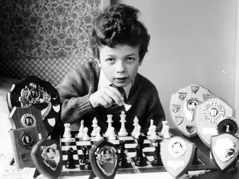 This is Crossgates chess champ Christopher Bennett pictured in November 1981. The Manston Middle School pupil had been playing chess since the age of our and has just added the title of Leeds School's U-12s champion to his list of successes.