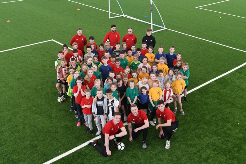 SAFC under-23 footballers Jack Connolly, Alex Storey and Jacob Young joined pupils from the school for a session at the Beacon of Light in March 2019.