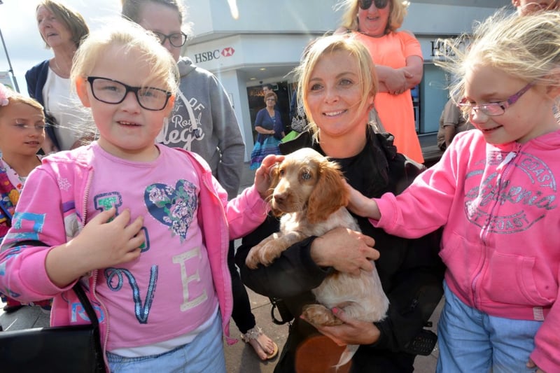 Dog handler Sgt Julie Neve joined twins Ellie and Lily -May Kirkwood for a 2016 photo.
Also taking the limelight was this loveable dog who did not have a name when this photo was taken.