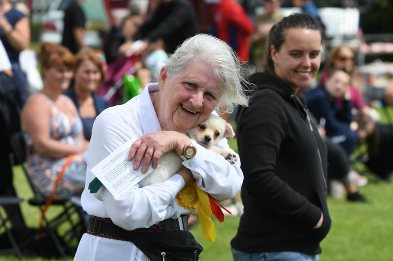 Pat Hogg with her puppy Pepe-le-Pew who won awards at the Dog Show during the Sunderland Armed Forces Weekend in 2019.
