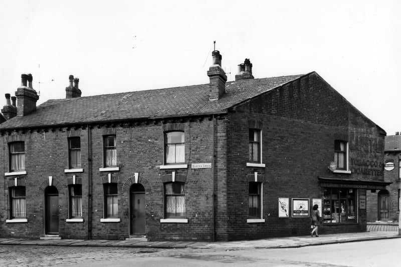 Looking from Burton Road, on the left is Burton Grove with numbers 4 and 2. Moving right onto Burton Road, 4 is the 'Cockburn Tuck Shop' business of A. Gifford. Burton Terrace is on the right. This was opposite Cockburn High School. Pictured in October 1967
