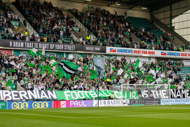 Flags and cheer awaited Hibs as they came out onto the park against Luzern