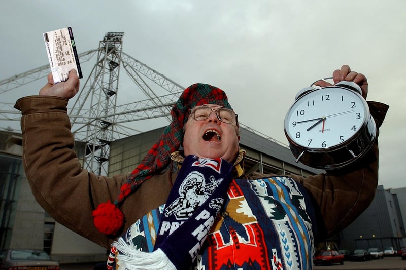 Jim Proctor, from the Preston North End official supporters' club, ahead of the game against Watford in 2002