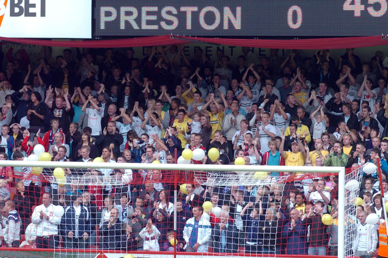 Preston North End fans at Sheffield United's Bramall Lane in August 2010