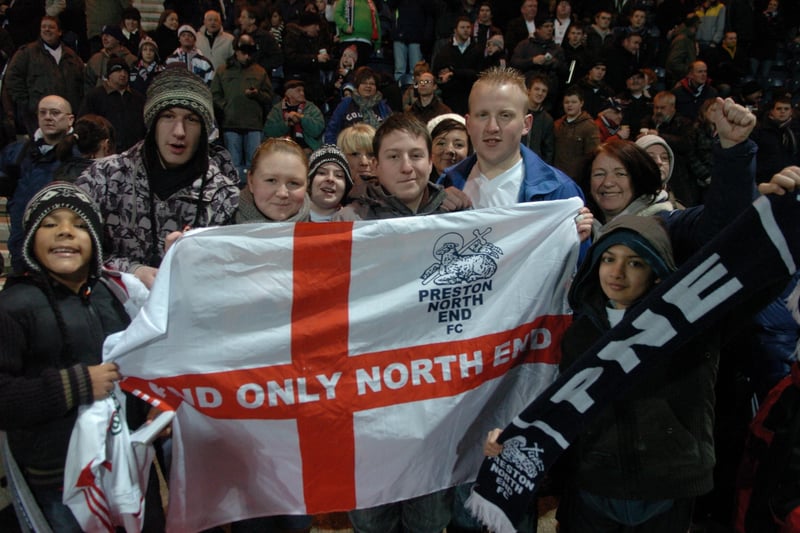 Preston North End fans at Deepdale for the visit of Liverpool in the 2008-09 FA Cup