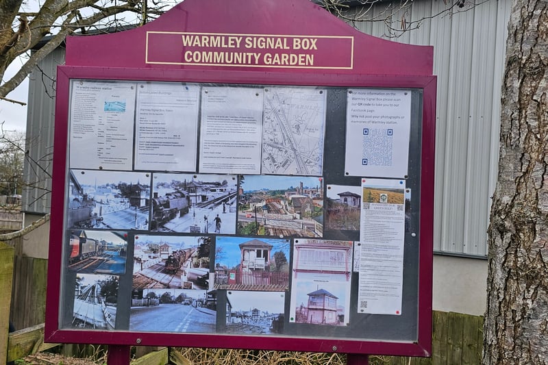 The information board includes details about the former Warmley railway station and the Signal Box, as well as, photos of the site.