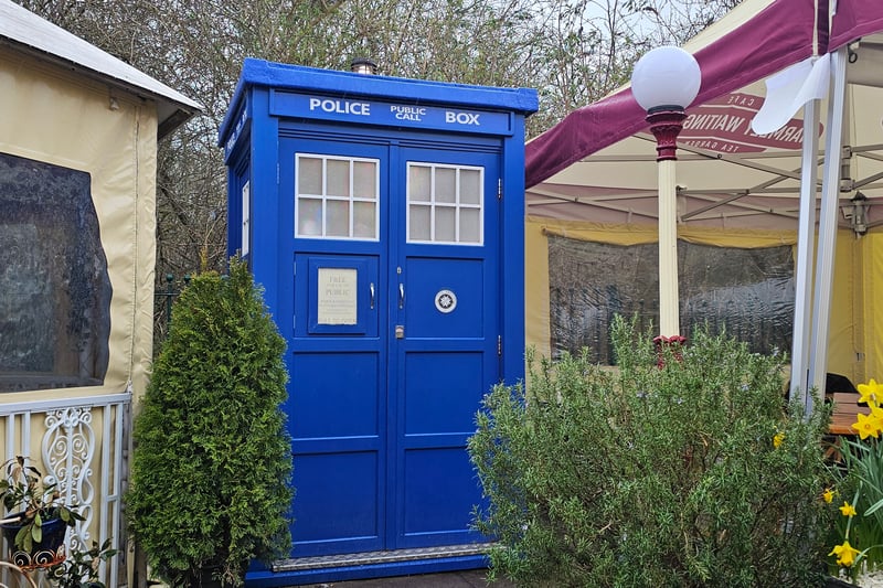 Whovians are in for a treat as the Warmley Waiting Room's toilet's exterior is styled like the Tardis.
