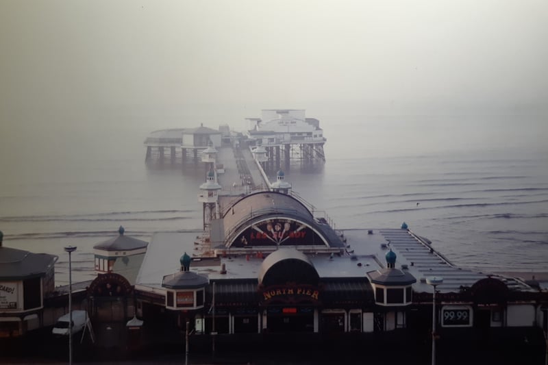 Blackpool North Pier shrouded in mist