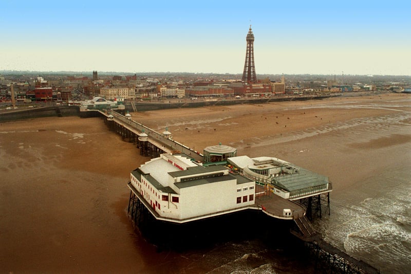 The view of Blackpool from one of the helicopters looking over The North Pier