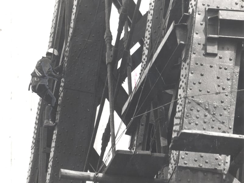 Langdale and Ambleside Mountain Rescue Team climb Blackpool Tower in 1975