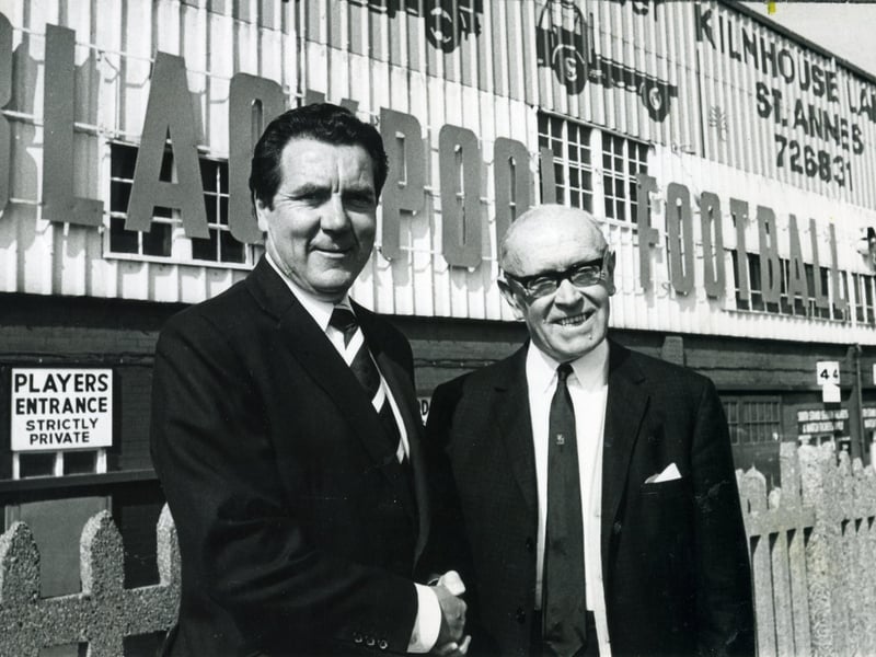 Blackpool FC manager Allan Brown with chairman Billy Cartmell in 1976