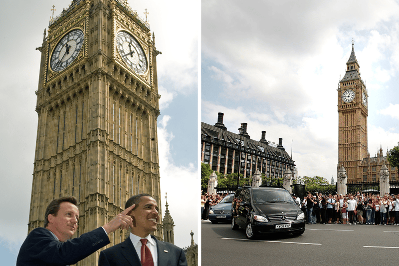Ahead of his election as president of the United States in 2008, he saw one of the capital’s most famous landmarks, Big Ben, while meeting with former prime minister David Cameron.