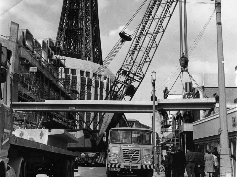 The old walkway which stretched from the promenade to Bank Hey Street to transport pedestrians safely to the beach. It's long gone now.