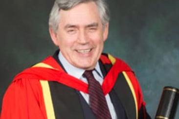 Former Prime Minister and Labour party leader Gordon Brown was awarded an honorary degree by the University of Glasgow in 2015. 