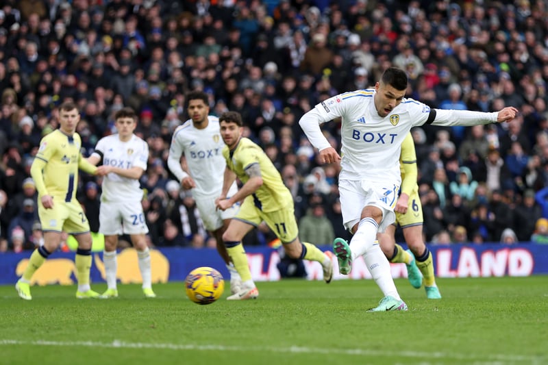 Leeds have been successful with five of their seven spot kicks.