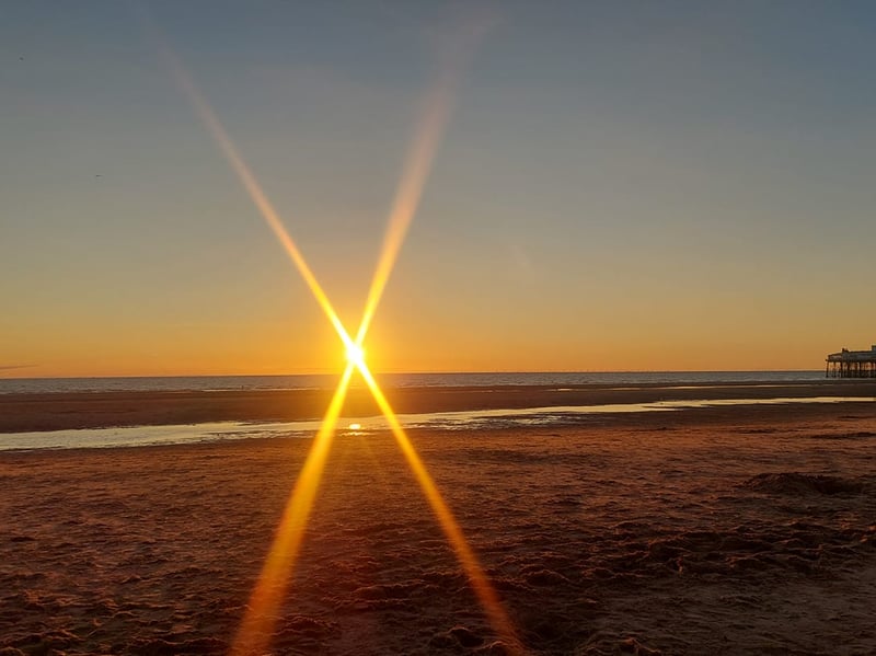 The sun setting on a picturesque Blackpool beach (Credit: Renay Creighton on Blackpool Gazette Camera Club)