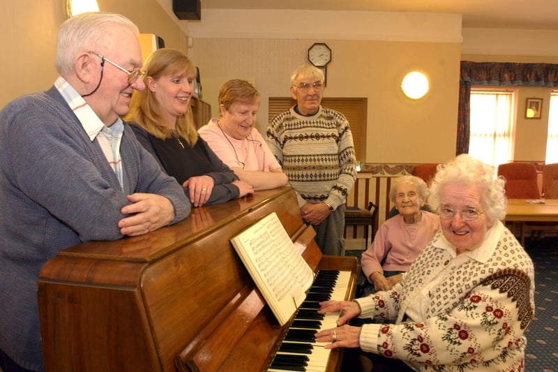 This donated piano brought joy to the residents of Nelson Close in Hendon in March 2004.