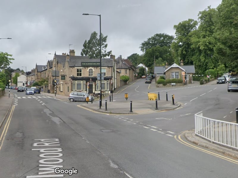Ranmoor, a few miles out along Fulwood Road, voted joint 10th in the poll, with 2.9 per cent of the votes. Sheffield. Picture: Google