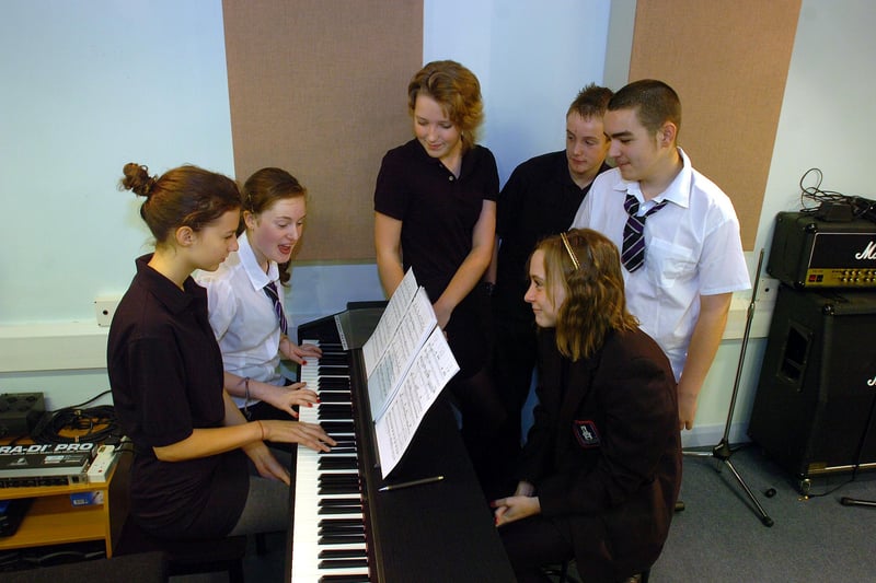 Year 10 students at Monkwearmouth School were pictured using their new electric piano which the school won in a national competition in 2010.