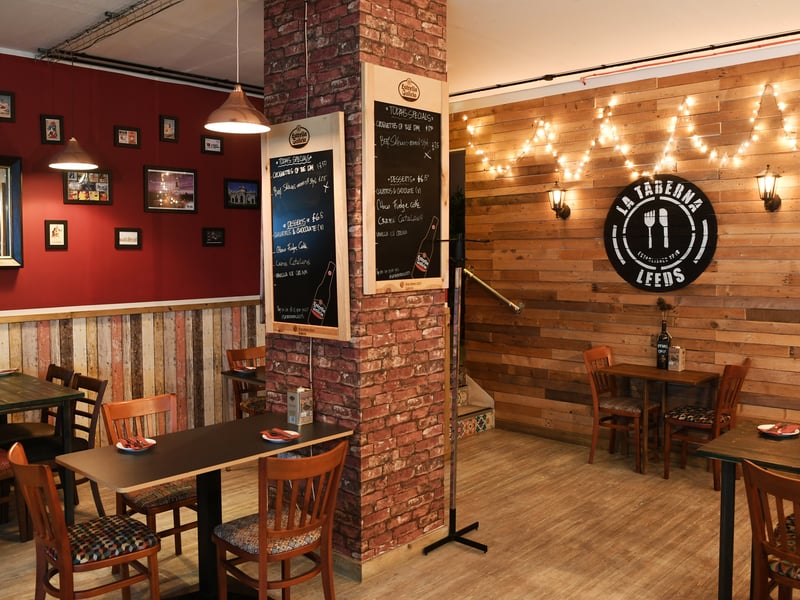 La Taberna, located in York Place, has a rating of 4.8 stars from 556 Google reviews. A customer at La Taberna said: "Absolutely loved La Taberna in Leeds.. The first time we have visited and we will be back again. The staff were friendly and helpful without being intrusive. The delicious food was delivered at a steady pace, not all at once like some tapas restaurants, which was really appreciated. The portion sizes were spot on. Highly recommended."