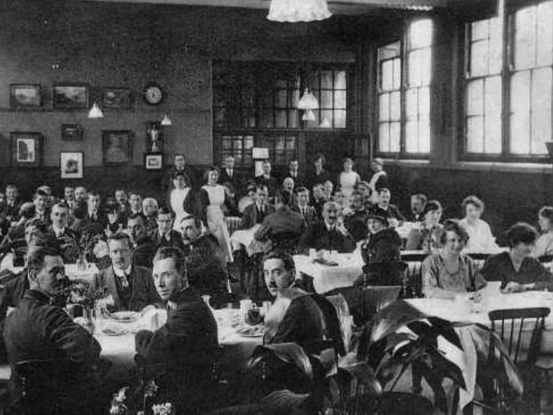 The dining room at the Post Office, on Fitzalan Square, Sheffield, in 1921