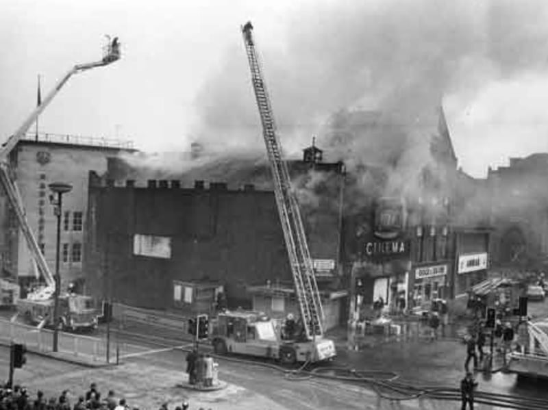 Fire at the Electra Palace Cinema, Fitzalan Square, Sheffield, in February 1984