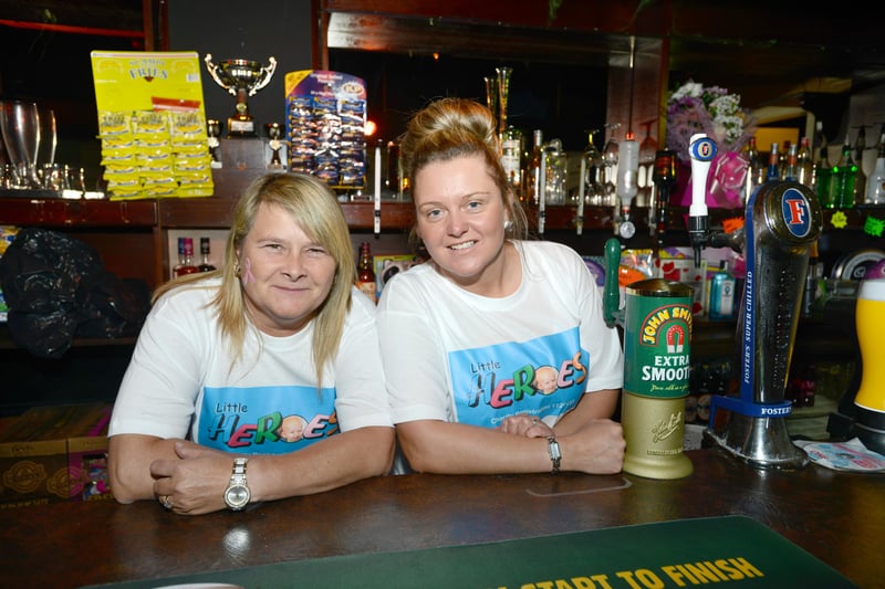 Landlady Barbara Ross (left) and Marie Grant held a fundraising night at the Round Robin for the Little Heroes charity in 2013.