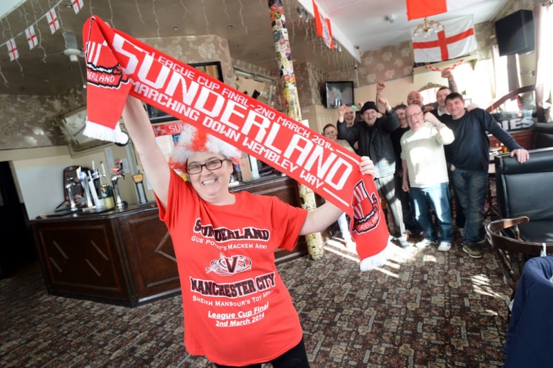 Oddies manager Natalie Connify joined her regulars to cheer on Sunderland in the 2014 League Cup final.