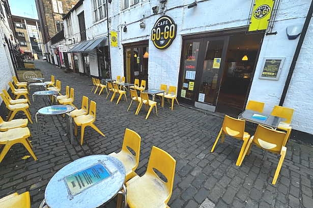 Cafe Go-Go on Creswell Lane is listed for sale at an asking price of £69,950. The seating and serving area can accommodate 74 covers inside and a further 40 outside.  