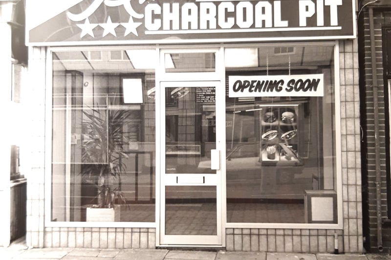 American Charcoal Pit, Cookson Street, October 1987. It says on the back of the photo that it specialised in sirloin steaks served on sesame seed buns with salad and a choice of eight relishes