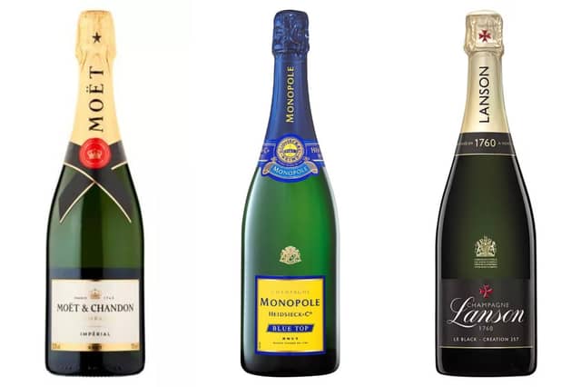 Some of the big name champagne brands that are currently available in supermarkets for a discount price.