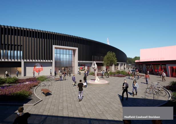 How the new 5,070-capacity stadium for Sheffield FC and Sheffield Eagles would look. Picture: Sheffield FC/Sheffield Eagles/Hadfield Cawkwell Davidson