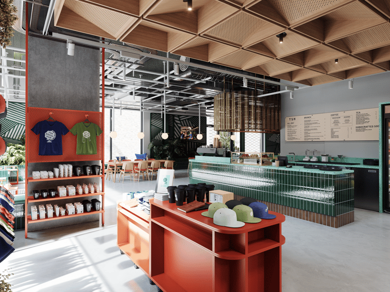 The Social Hub comes complete with its own coffee shop.