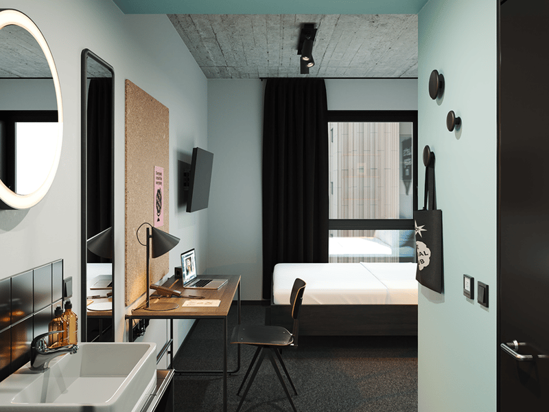Another view of the Deluxe Queen suite at The Social Hub Glasgow