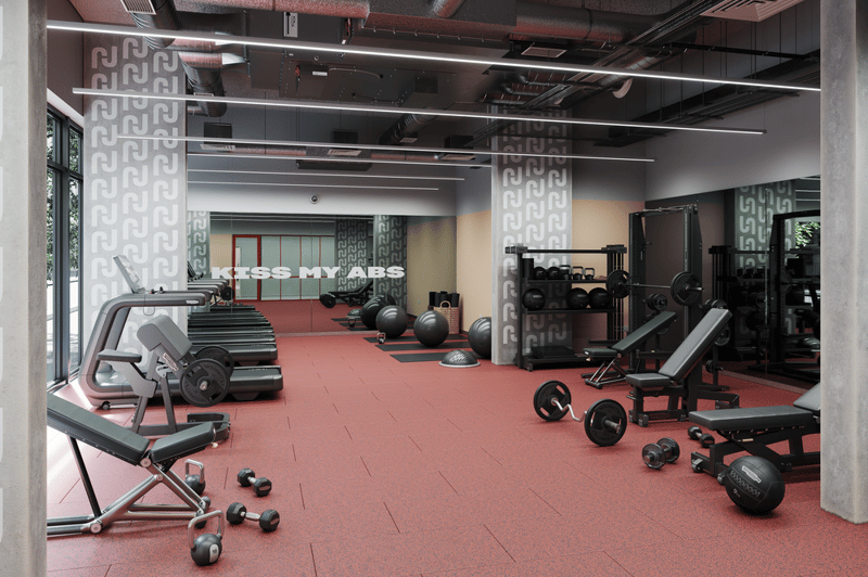 A kitted out gym at The Social Hub Glasgow