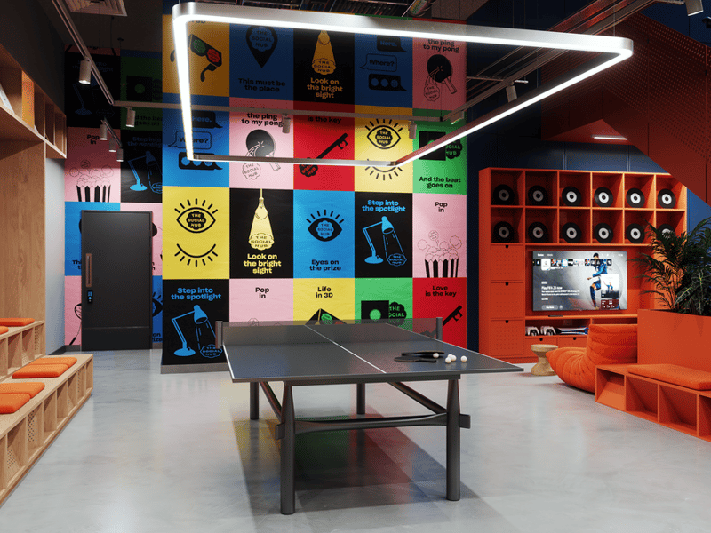 Ping pong and pool tables can be found within the lobby of The Social Hub