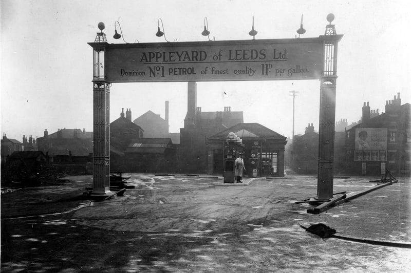 Appleyard of Leeds during construction and looking towards Sheepscar Street South. The company was founded by John Ernest Appleyard, who opened his first business on Park Row in 1919. The North Street Garage opened in October 1927. Pictured in February 1928.