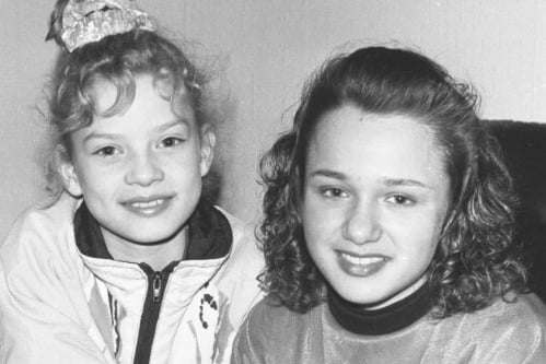 Lynn Harrison and Dawn Winlow of Sunderland who played Jimmy Nail's daughters in the television programme Spender, in 1991.