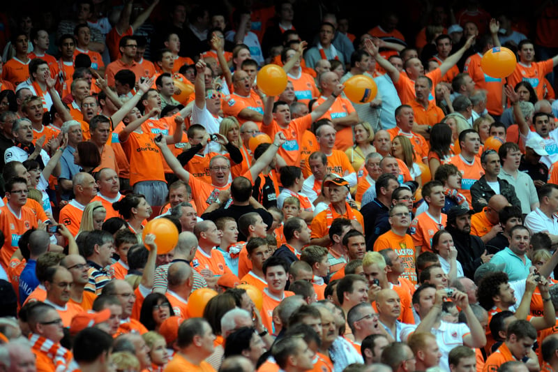 A sea of orange was on display for Blackpool Premier League game at Arsenal in August 2010