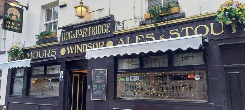 The Dog & Partridge, on Trippet Lane, Sheffield, dates back to 1796. It boasts many historic features and serves an excellent range of beers, including a top pint of Guinness. The European Bar Guide calls it a 'traditional old-world boozer'.