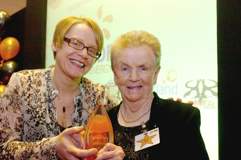 Louise Murray of EDF Energy did the honours and helped to hand out trophies at the Sunderland Echo community awards in 2007.
Here she is (left) presenting the Fundraiser of the Year Award to Eleanor Sparks.