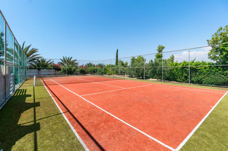 If Peter Andre, wife Emily or family want to get active, they don't even have to live Villa Amelia as it has its own tennis court
