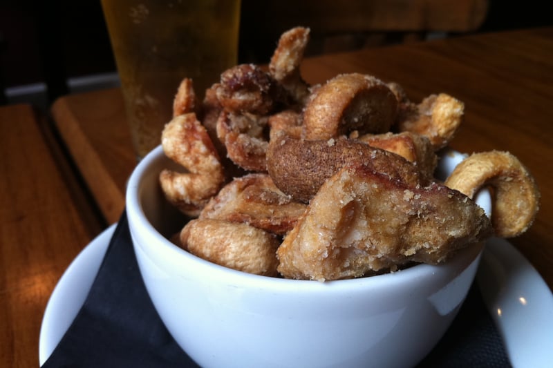 Crispy, salty, and utterly addictive, pork scratchings are snack reminding many brummies of their first time at the local pub paired with a pint of ale. Made from prime pork rind, these crunchy morsels are seasoned and fried to perfection, for the ultimate Birmingham experience.  