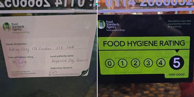 Indian Chef, in Crookes, has received a glowing new five-star food hygiene report, after an inspection on March 20.