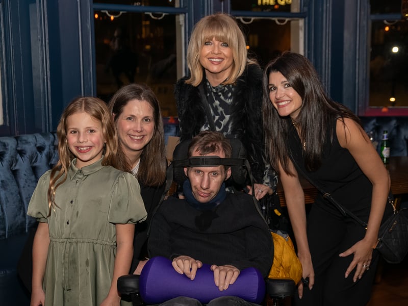 Compassionate Carer 2023 winner Maya Burrow with her parents, Rob and Lindsey, and YCCA supporters Christine and Natalie
