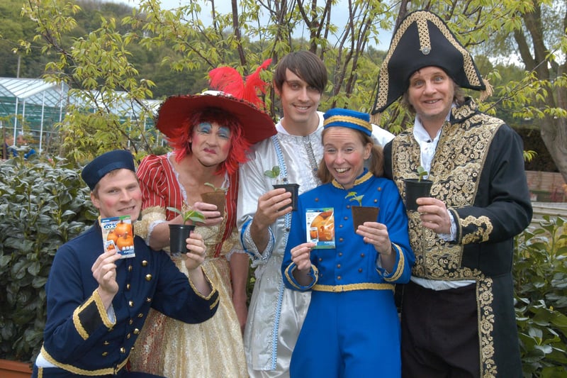 The cast of Cinderella - at the Gala Theatre in Durham - took time out to look at pumpkins at the Poplar Tree Garden Centre in 2010.